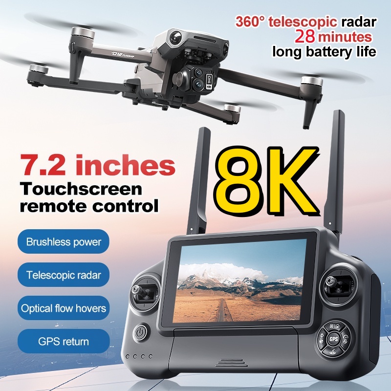 Drone App Rc Fpv - 8K 3-assige Gimbal Brushless 7,2 inch