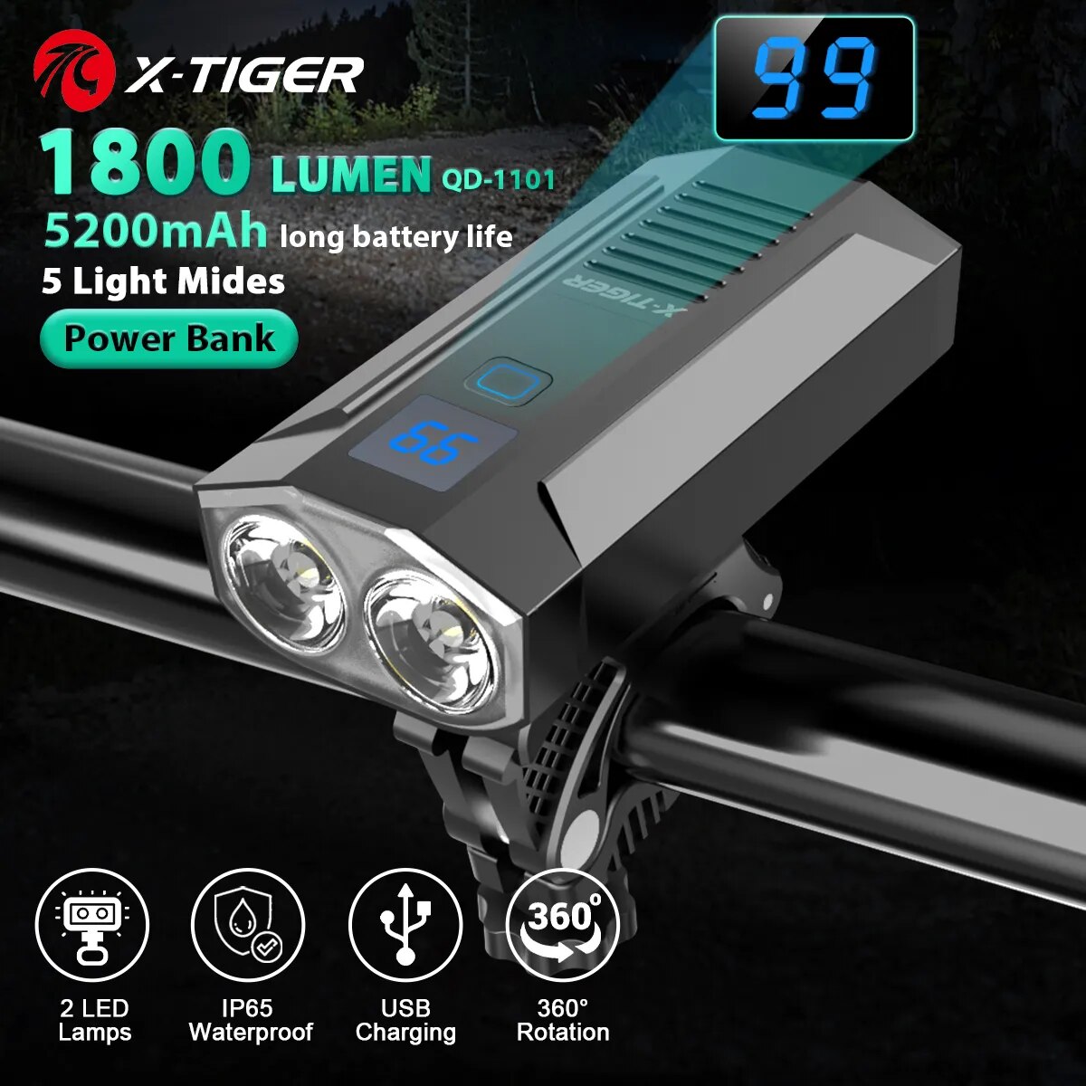 Drone Keh Rc K11 Turbo - X-Tiger Bike Light Koplamp Fietslamp Met