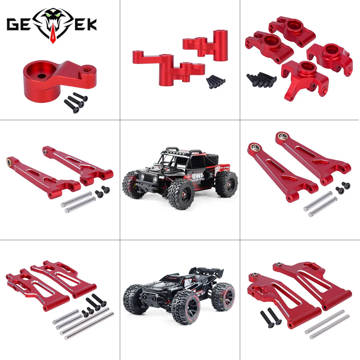 Rc Drift Car Kit - CNC Aluminium Stuurcup Voor- en Achterdraagarmen