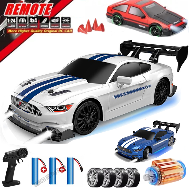 Rc Drift Car Kit - Nieuw 1:24 RC Drift-voertuig, Mustang 4WD-auto's,